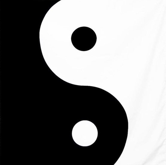Wandkleed yin yang Zwart wit