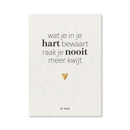 Kaart Wat je in je hart bewaart..