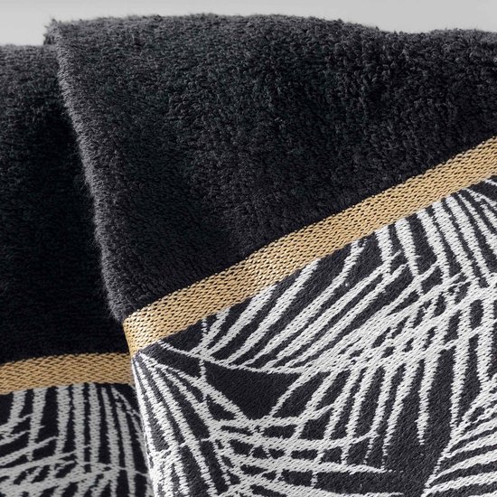 Handdoek/Badlaken zwart 100% katoen 90 x 150