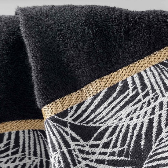 Handdoek/Badlaken zwart 100% katoen 90 x 150