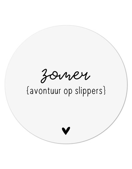 Muurcirkel/tuincirkel Zomer - avontuur op slippers 20 cm.binnen én buiten ZOEDT
