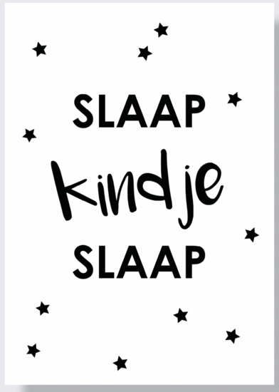 GRATIS BIJ EEN BESTELLING VANAF €40,00!/Poster Slaap kindje slaap - wit