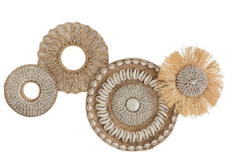  Wanddecoratie Ibiza Wit/Naturel J-Line