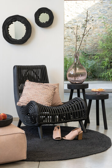  Vloerkleed rond Zwart 150 cm  