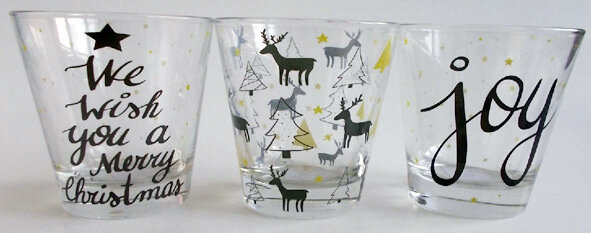 Glazen Kerst 25cl 3 stuks