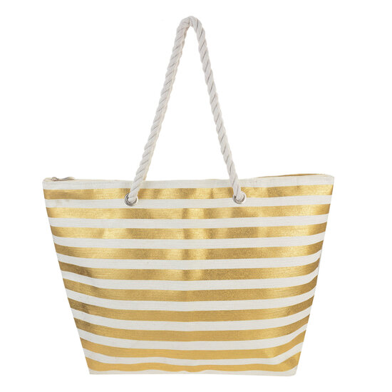  GRATIS BIJ EEN BESTELLING VANAF €50,00!/Strandtas Gold stripe