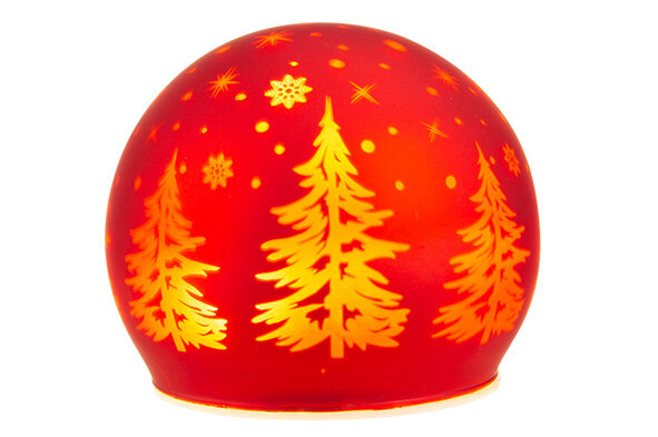 LAMP XMAS LED BALL ROOD D10CM GLAS 