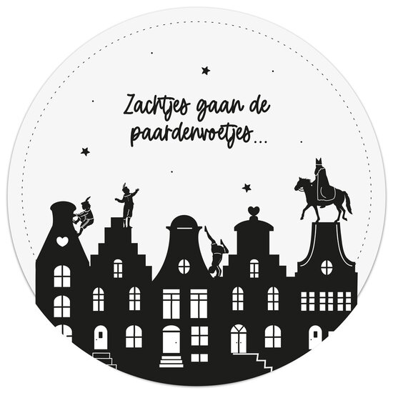 Muurcirkel grachtenpanden/Zachtjes gaan de paardenvoetjes...