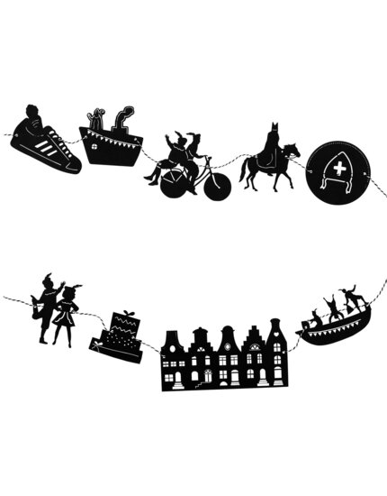 Sintslinger zwart met verschillende figuren Zoedt