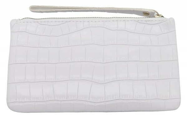 Clutch Croco 21x12cm White