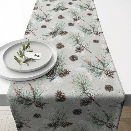 Tafelloper Pine Cone All Over 40x150cm 100% Katoen