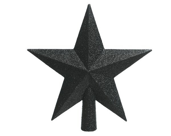 Piek ster glitterkunststof 19cm zwart
