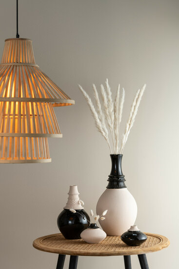 Vaas Keramiek Zwart/Beige