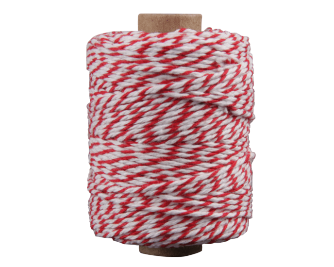 Bakkerstouw rood wit +/- 2 mm x 50 meter