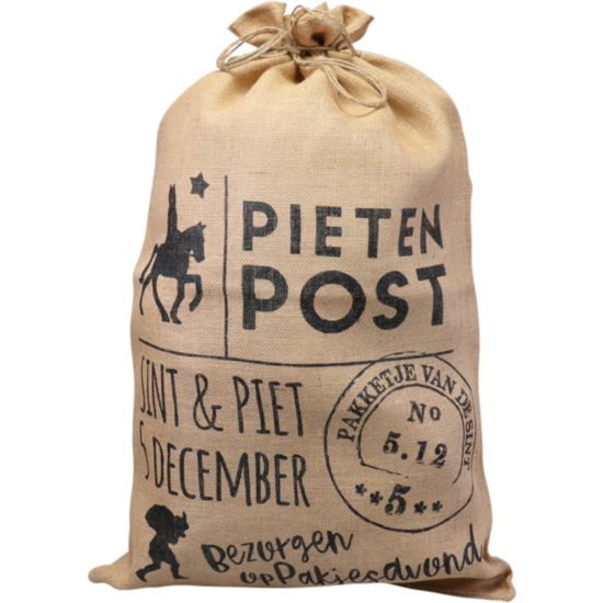 Sinterklaascadeau zak Pietenpost Jute 80X50CM 