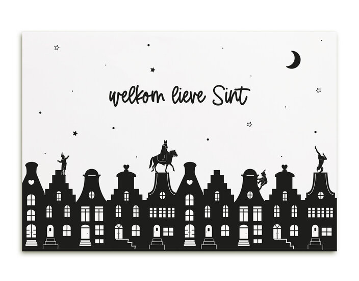 Kaartje Sinterklaas 'Welkom lieve Sint, Zoedt