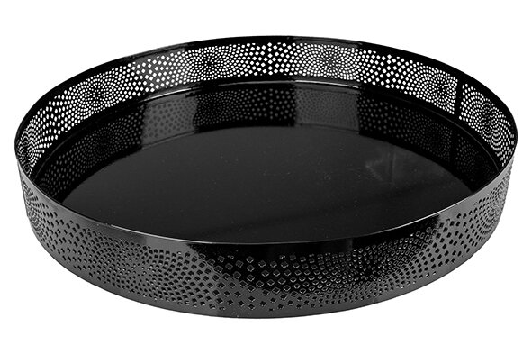 DIENBLAD MAROC ZWART 40CM METAAL