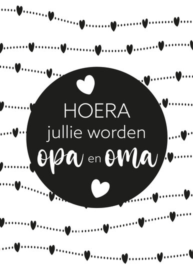 Kaart - Hoera jullie worden opa en oma