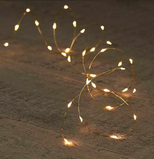 20 LED lichtjes koper draad (batterij)+timer