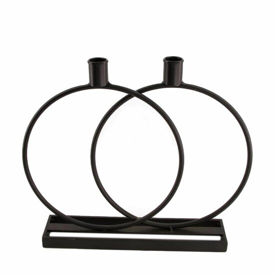 Dinnercandle holder metal 35.5x6.3x30.5cm Black