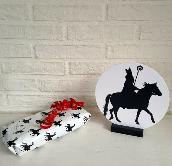 Muurcirkel Sinterklaas op Paard 20cm