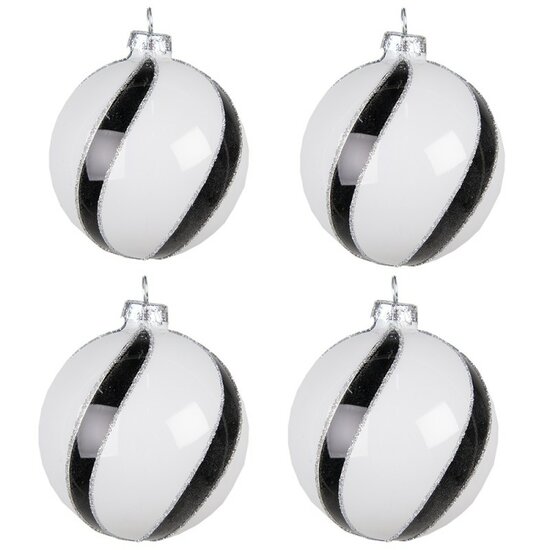   Kerstballen strepen zwart wit