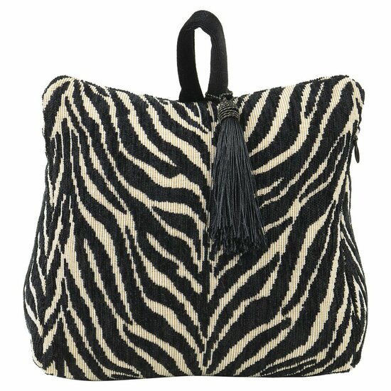 Deurstopper zebra zwart/off white 18cm*