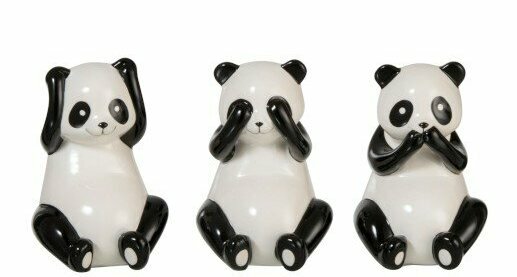 PANDA HOREN ZIEN & ZWIJGEN | ZWART WIT  