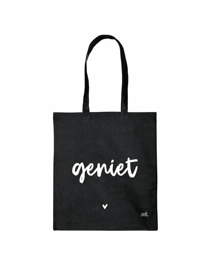  GRATIS BIJ EEN BESTELLING VANAF €60,00!/Tas met tekst 'Geniet' Zoedt
