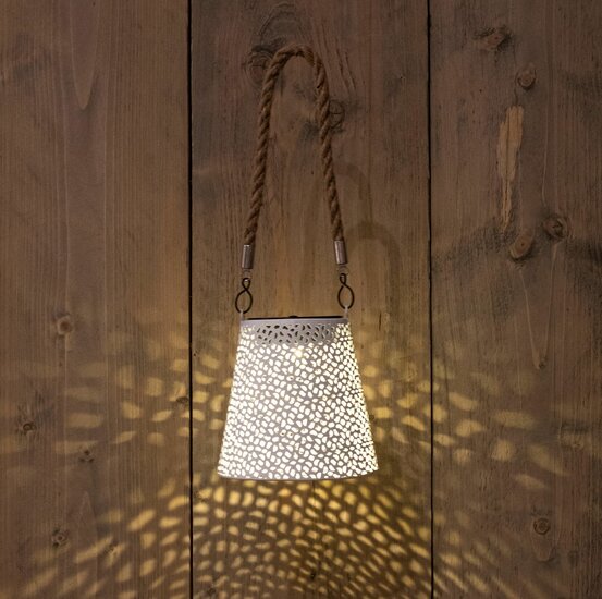 SOLAR LAMP WIT AAN TOUW 12X12CM