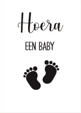 KAART HOERA EEN BABY