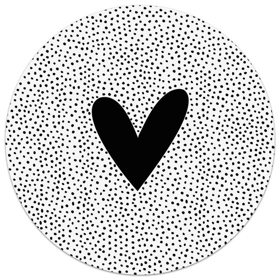Tuincirkel wit met hart en dots patroon 20/30/40 cm. Zoedt
