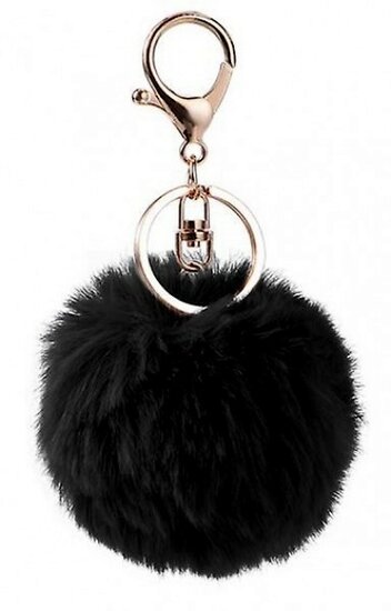 GRATIS BIJ EEN BESTELLING VANAF €30,00!/Sleutelhanger Pompom Zwart
