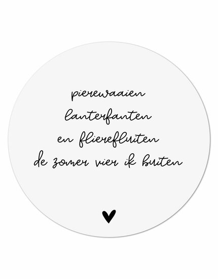 Muurcirkel/tuincirkel 20 cm 'De zomer vier ik buiten' voor binnen én buiten ZOEDT
