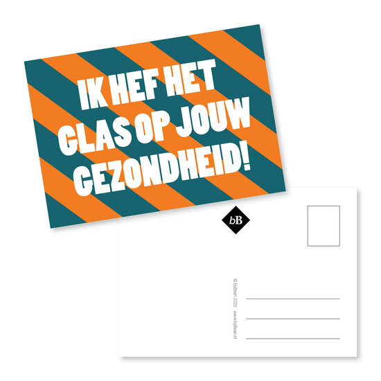 Kaartje Ik hef het glas op jouw gezondheid!