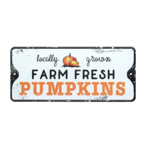 FARM FRESH PUMPKINS METALEN TEKSTBORD POMPOEN