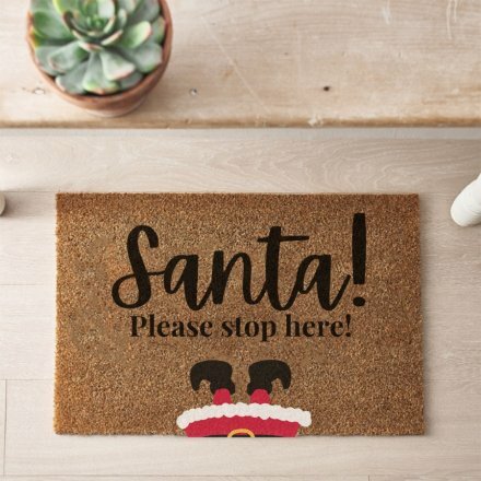 DEURMAT SANTA PLEASE STOP HERE 60 X 40CM