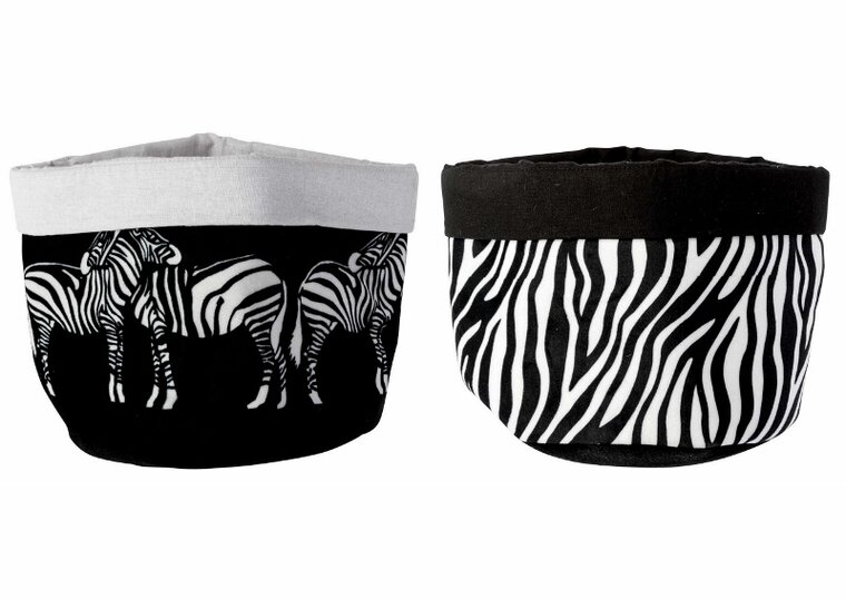 MANDEN/ZAKKEN ZEBRA WIT/ZWART TEXTIEL SET 2