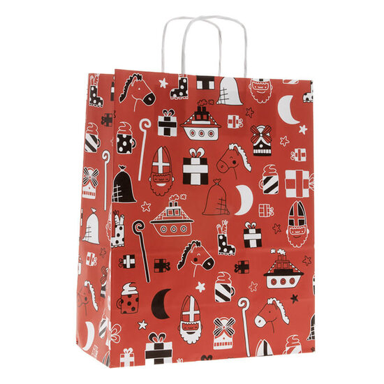 Sinterklaas tasje A4 Rood 