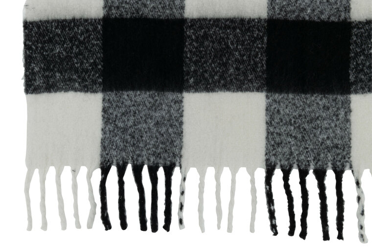 Plaid deken Tegels Polyester Zwart/Wit