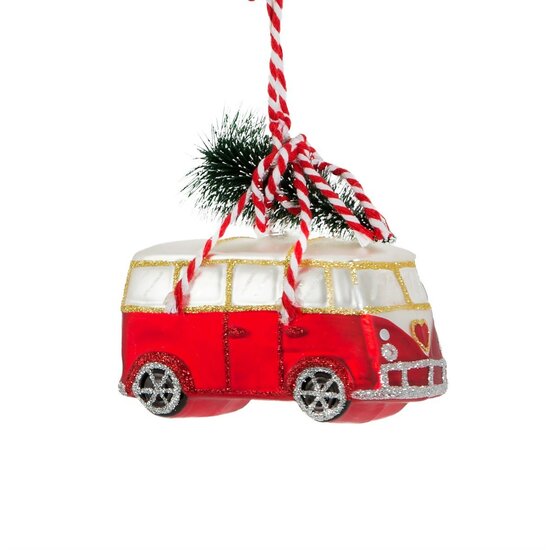 Kerst-auto Kerstbal Camper Van, Rood