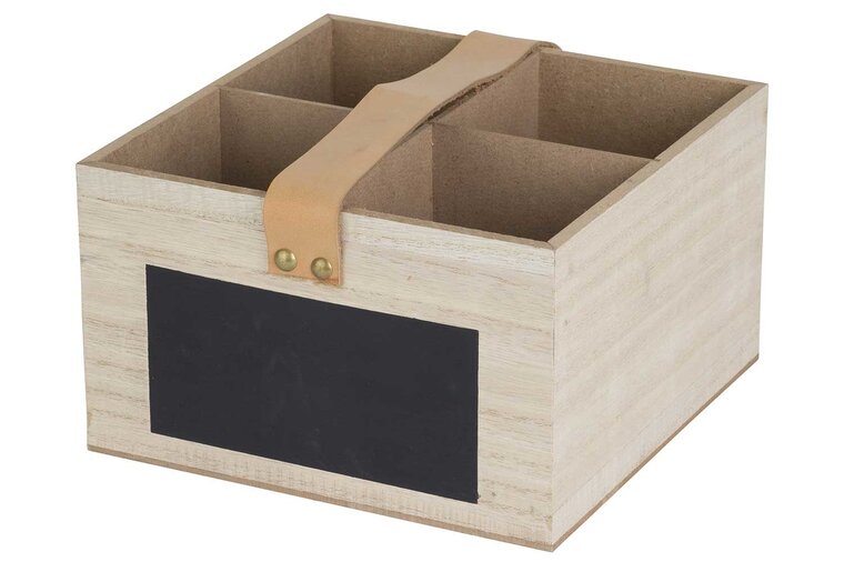 OPBERGBOX VAN HOUT. 20X20XH12CM HOUT