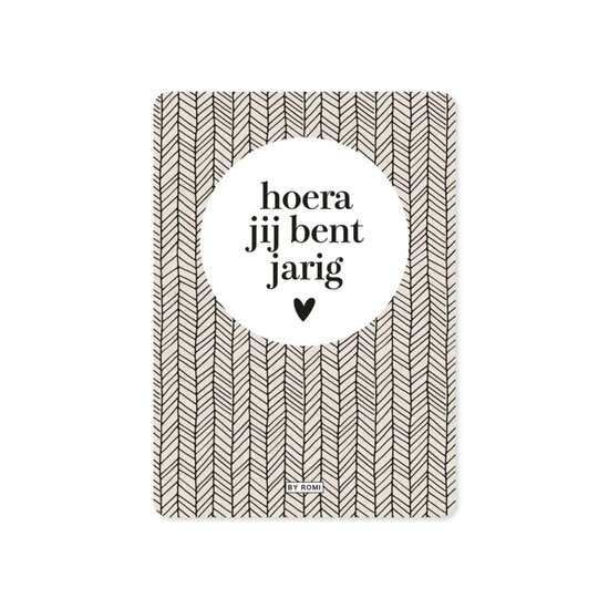 Kaart Hoera jij bent jarig! stripes