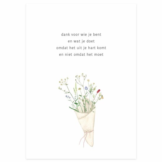 Kaart Bloemen/ dank voor wie je bent..