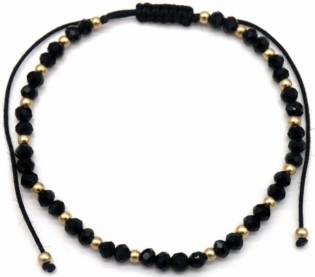 Enkelbandje - Kralen Glassbeads Black