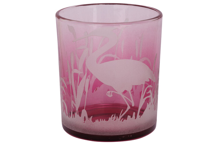Theelichthouder Flamingo 9x9xH10cm