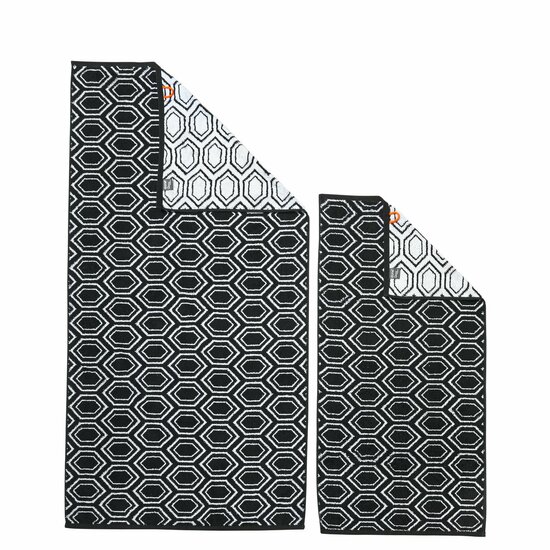 GRATIS BIJ EEN BESTELLING VANAF €40,00!Gastendoek 30 x 50cm. zwart wit katoen Ethno