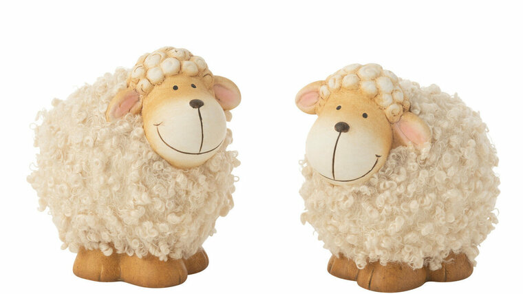 Schaap Porselein Beige/Bruin 2 ass