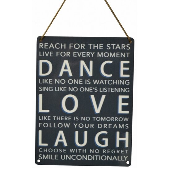 Tekstbord Dance-Love-Laugh