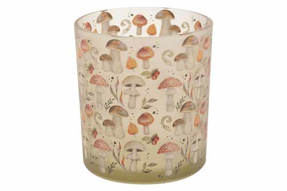 THEELICHTHOUDER MUSHROOM BEIGE 7X7XH8CM 